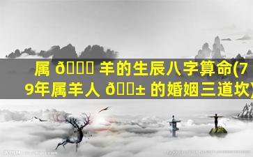 属 🍁 羊的生辰八字算命(79年属羊人 🐱 的婚姻三道坎)